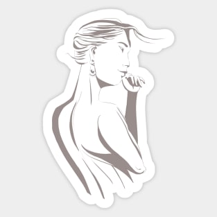 Girl in the wind Sticker